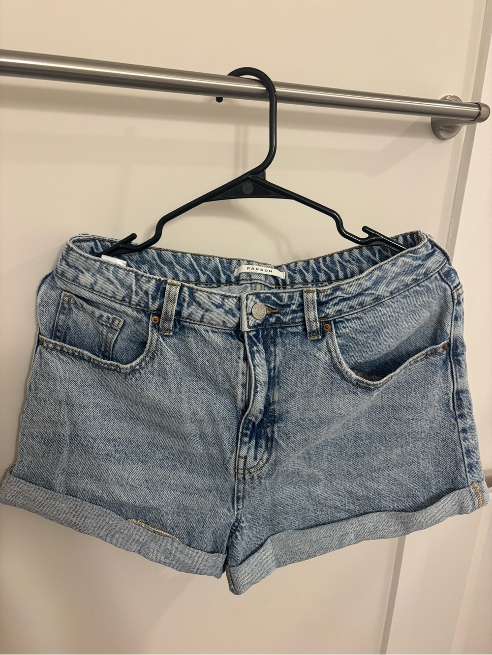 PacSun Light Wash High-Rise Denim Mom Shorts